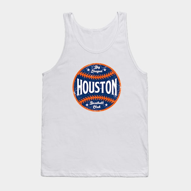 Houston Retro Big League Baseball - White Tank Top by KFig21